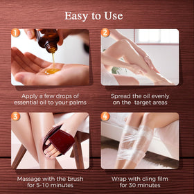 Zrpot Meridian brush on legs eases tension and circulation.