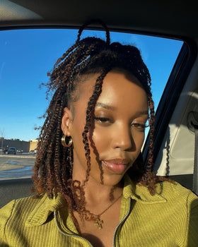 ZRQ 12in micro twist crochet hair bob ombre brown for a natural look.