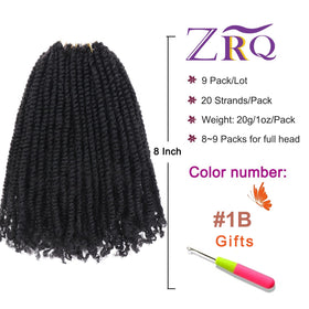 ZRQ pre-looped micro twist crochet hair detail highlighting simple installation.