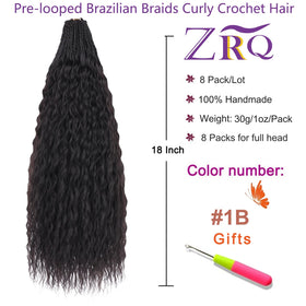 ZRQ 18 inch crochet hair uses temperature synthetic fiber for multiple wears.