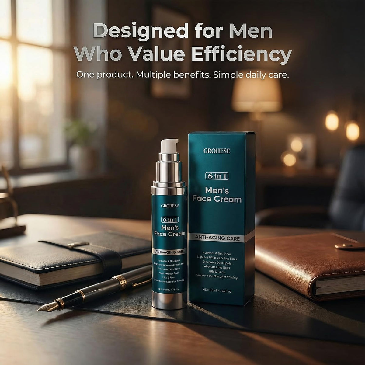 ZRRTXV Face Cream for Men includes niacinamide, hyaluronic acid, and shea butter nourishing skin