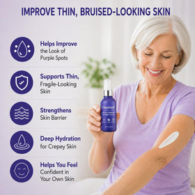 ZRRTXV Reunoa Bruise Defense Serum label close-up showing Arnica and Vitamin K ingredients.
