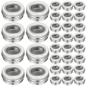 Zubebe 1oz aluminum tin with clear top for quick content identification.
