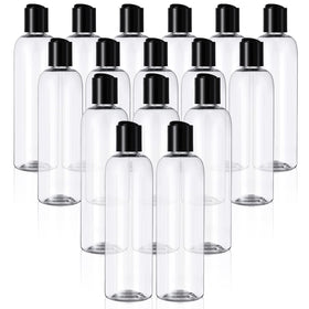Zubebe 36-pack travel bottles with disc top cap, clear 8 oz, leak-free travel.