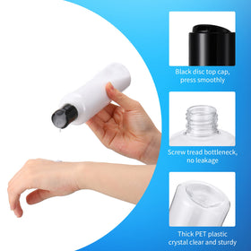 Zubebe clear 8 oz bottles in PET plastic, lightweight and reusable for toiletries.