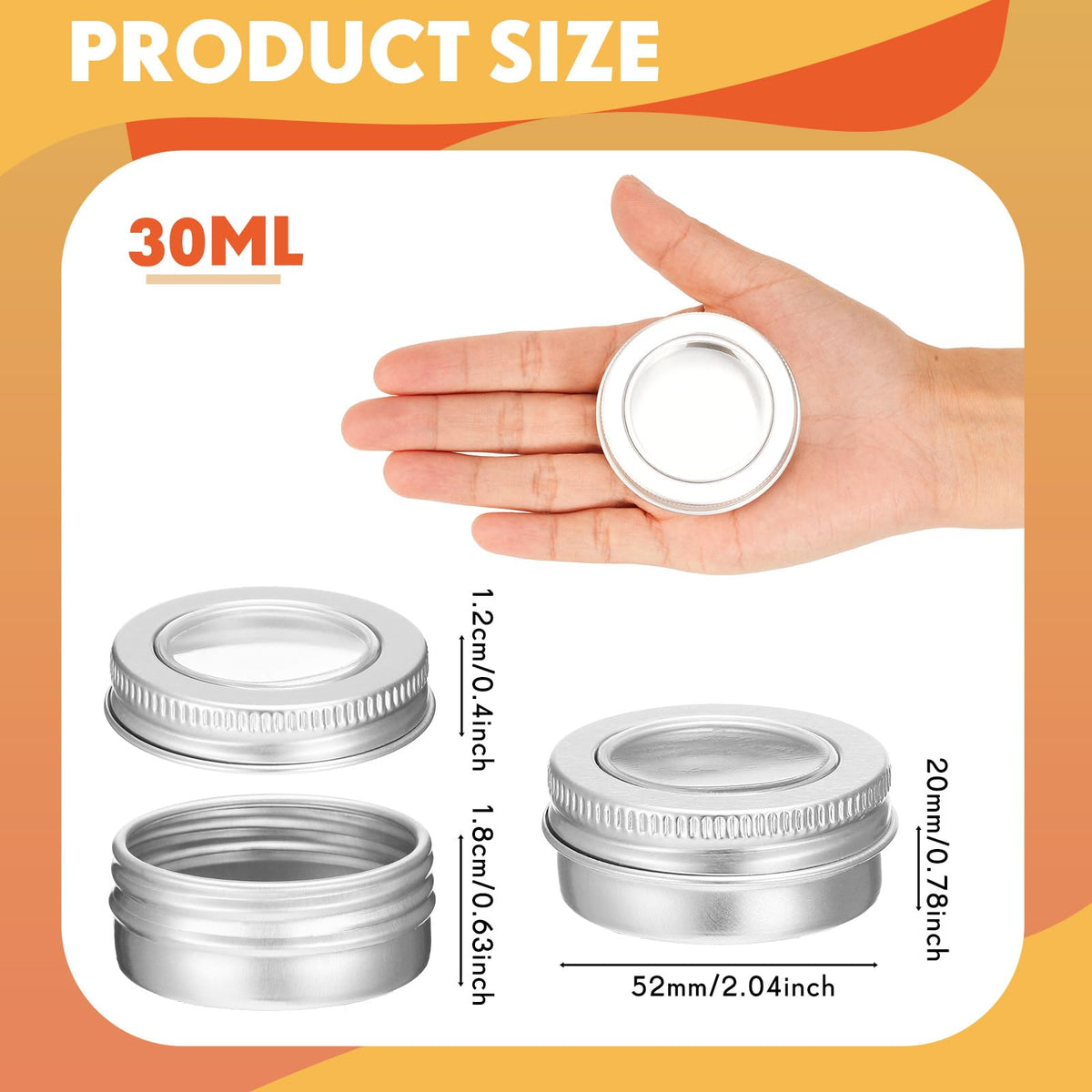 Zubebe round tin container with screw lid ensures secure sealing.