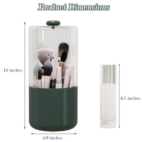 Zufudo olive-green 360-degree rotating slots offer easy access to cosmetics.
