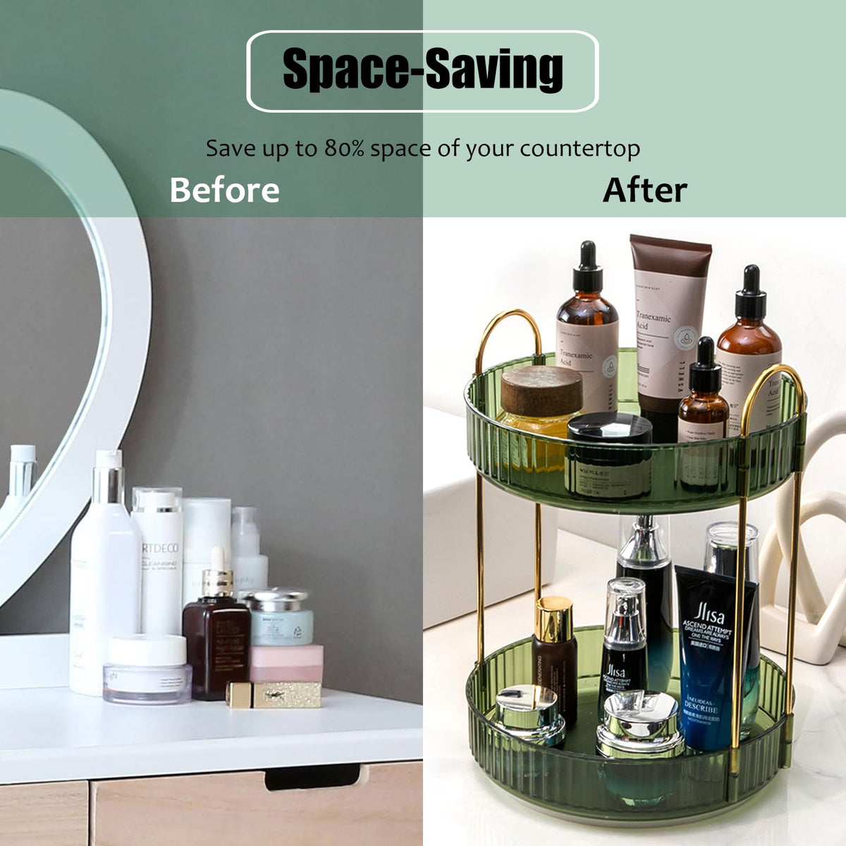 Zufudo large-capacity organizer for skincare, fragrance, and nail polish