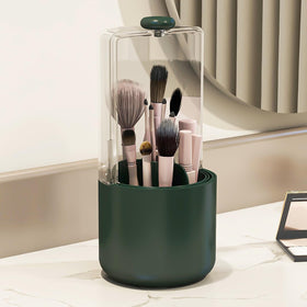 Zufudo vanity organizer keeps makeup routine tidy and efficient.