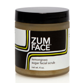 Zum Indigo Wild face sugar scrub jar front promotes gentle exfoliation for brighter skin.