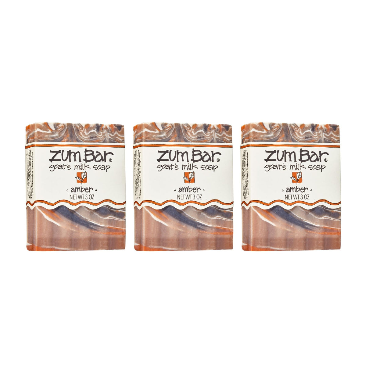 Zum Indigo Wild Goat Milk Soap Bar amber swatch showing natural ingredients and soothing scent