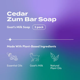 Zum Indigo Wild Goat Milk Soap Bar being held for everyday hand and body washing.