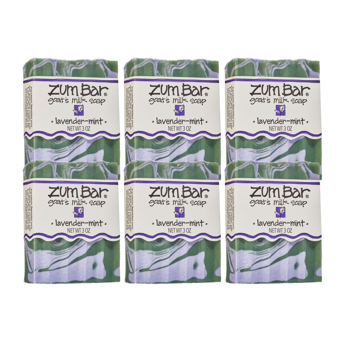 Zum Indigo Goat Milk Soap Bar lavender mint front view for gentle cleansing