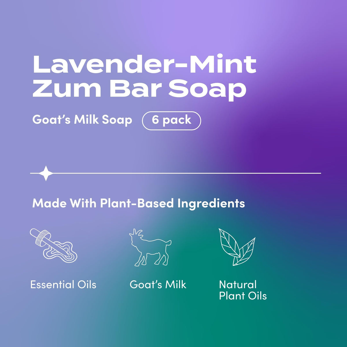 Zum Indigo Goat Milk Soap Bar lavender mint packaging display