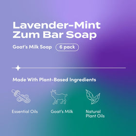 Zum Indigo Goat Milk Soap Bar lavender mint packaging display