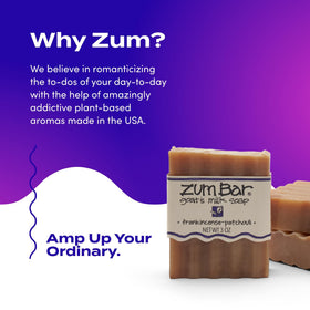 Zum Indigo Wild Goat's Milk Soap Patchouli bar for earthy scent