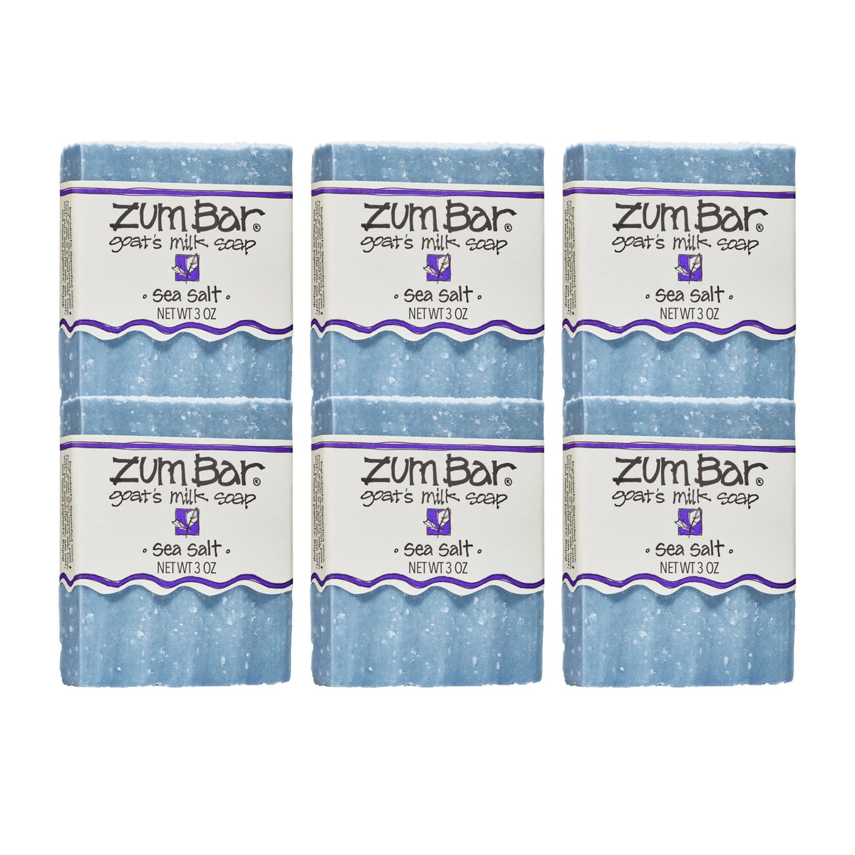Zum Indigo Wild Goat's Milk Soap Bar sea-salt pack front showing nourishing plant oils.