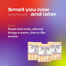 Zum Indigo Wild Goat's Milk Soap Bar Almond ingredients show olive and coconut oils with nutrient-rich goat milk.