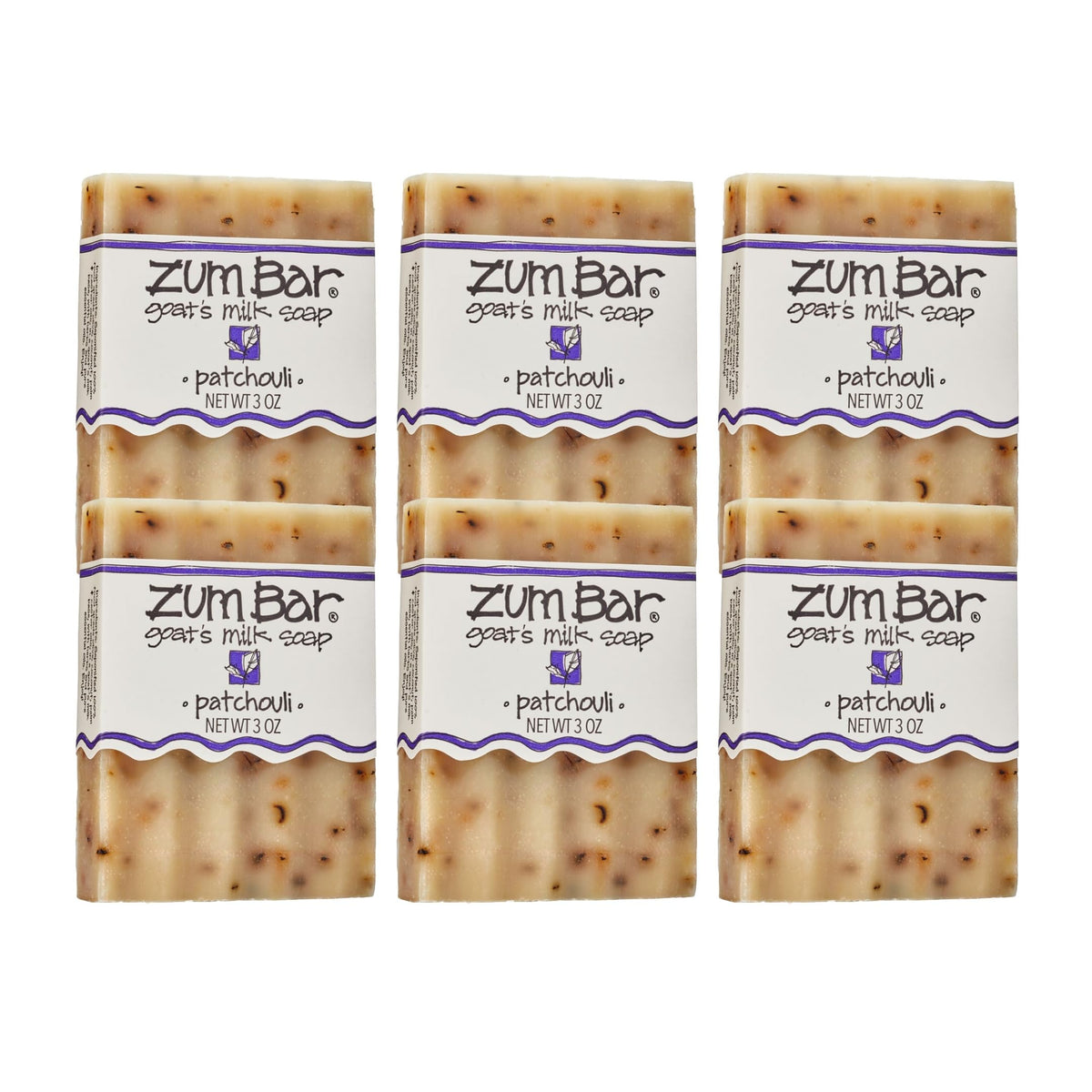 Zum Indigo Wild Goats Milk Patchouli soap close-up with creamy lather for skin.