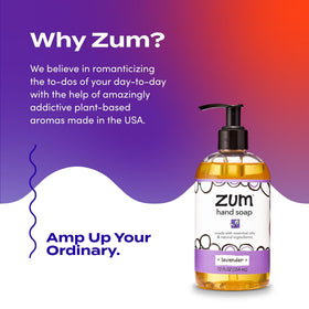 Zum Indigo Wild Hand Soap being used in kitchen or bathroom for clean hands.