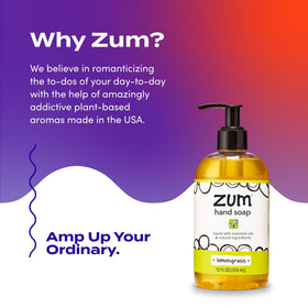 Zum Indigo Wild Hand Soap rich-lather close-up emphasizes premium foaming action.