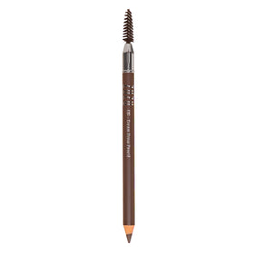 Zuzu Luxe Cream Brow Pencil Fig Brunette closeup demonstrating creamy glide for filling