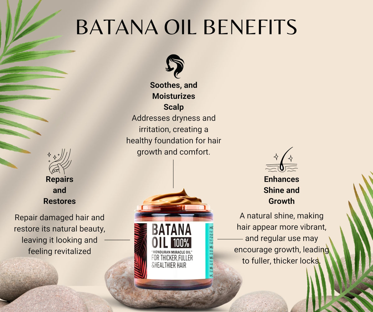 ZVINA Batana Hair Growth Oil ingredients panel highlighting natural antioxidants