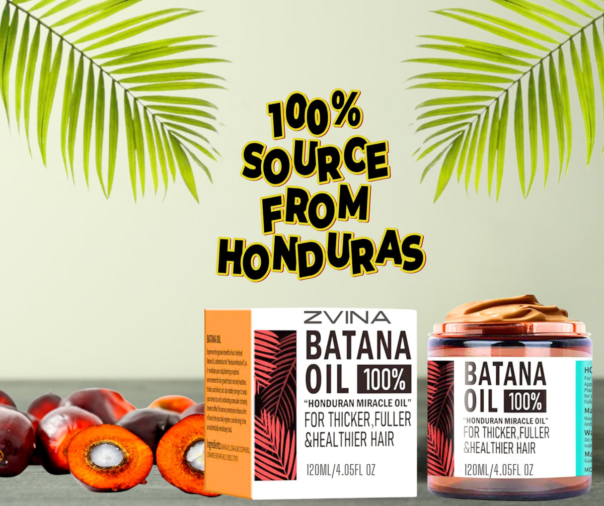 ZVINA Batana Hair Growth Oil packaging showing Honduran origin