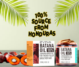 ZVINA Batana Hair Growth Oil packaging showing Honduran origin
