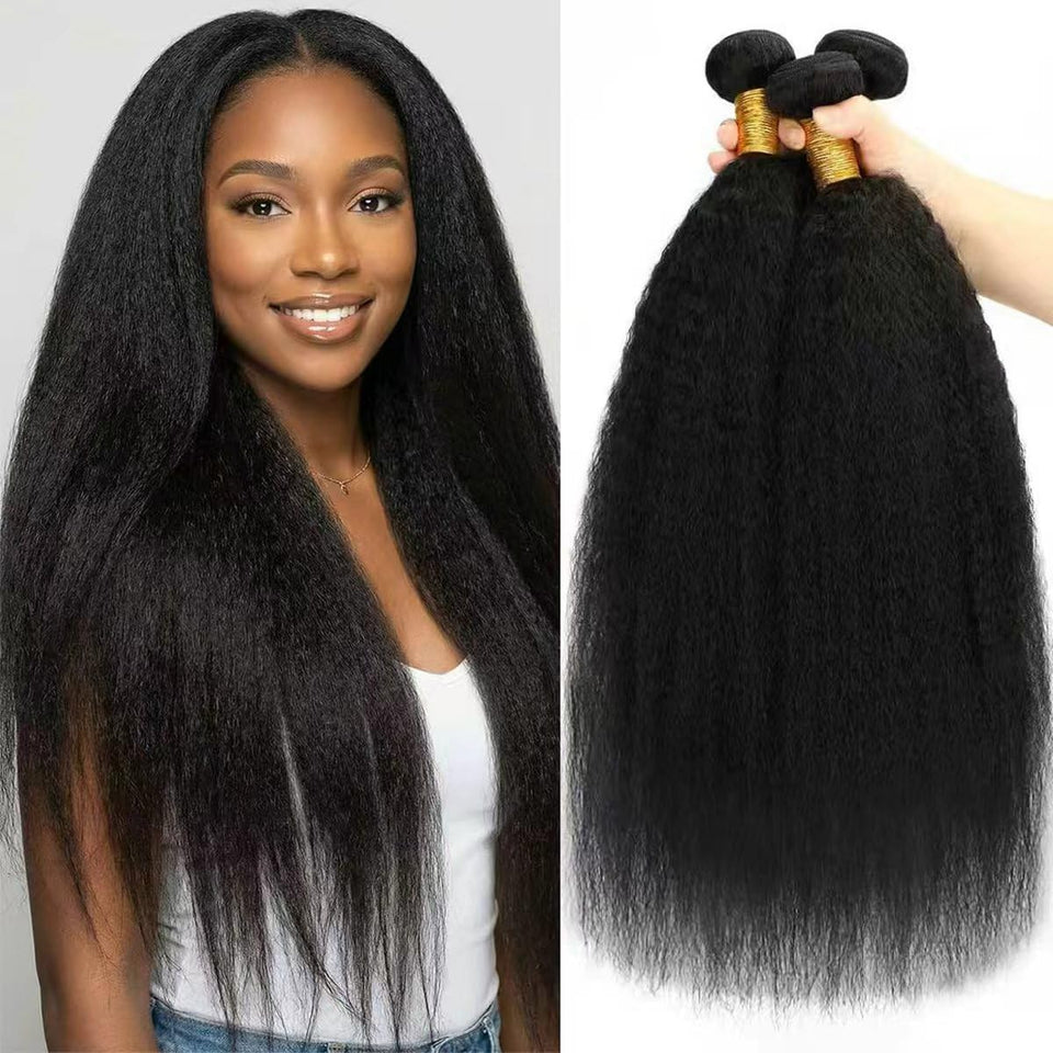 ZWJSH kinky straight bundles 14-18 inch pack for seamless blend