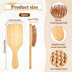 Zyghjort bamboo bristles closeup highlights gentle detangling and scalp-friendly motion.