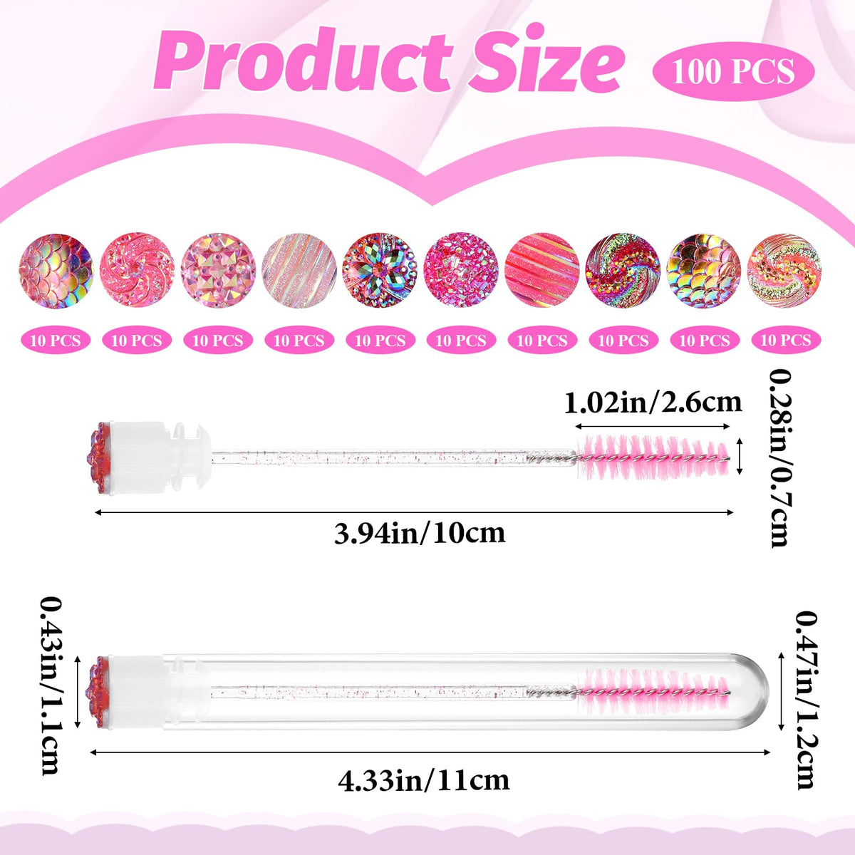 Zyghjort lash wand tubes with color caps for easy tracking of mascara.