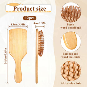 Zyghjort wooden paddle brush with ergonomic handle for effortless detangling.