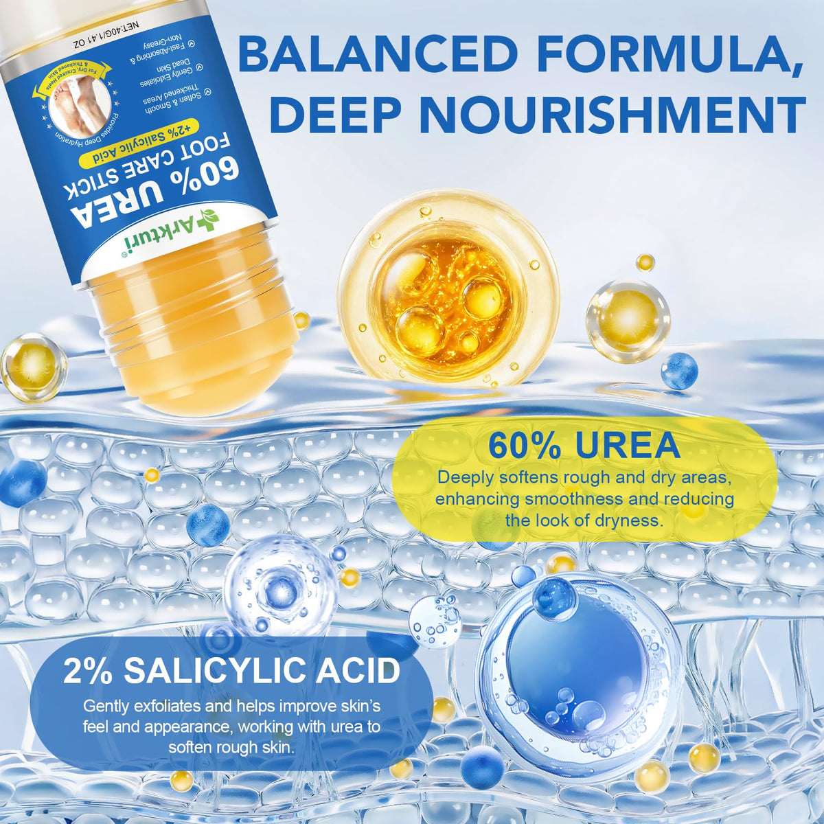 Application of Zyloqj Urea Foot Cream Stick on the skin for ease.
