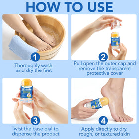 Zyloqj Urea Foot Cream Stick non-greasy finish after application.