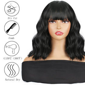 ZYYDSGO bob wig bangs style enhances face framing for party-ready looks.