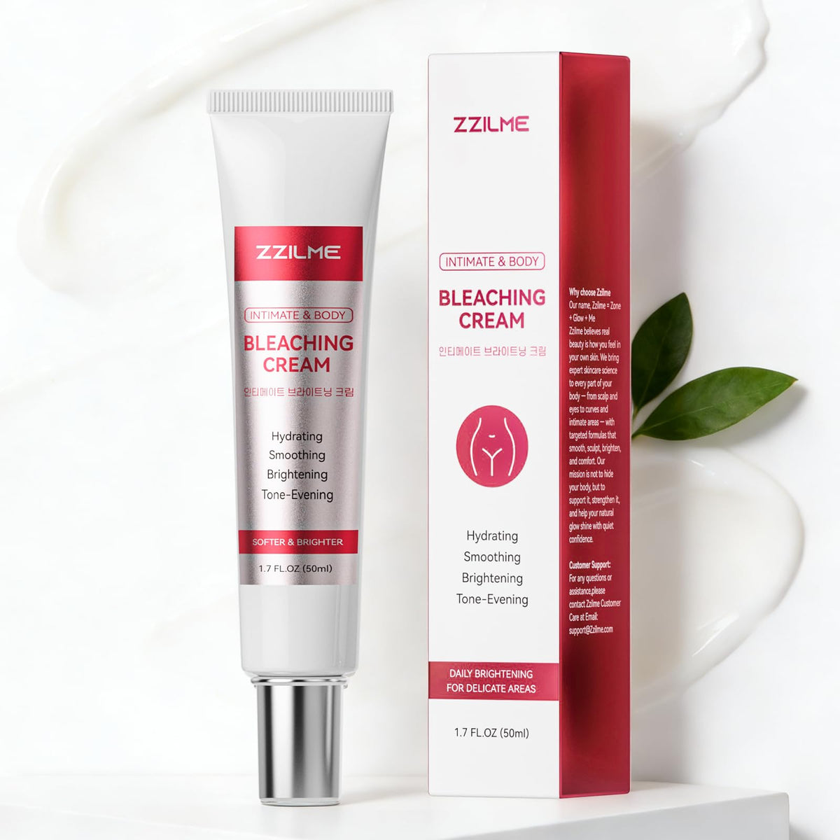 ZZILME Intimate Brightening Cream bottle for convenient daily brightening.