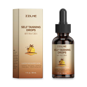 ZZILME Self Tanning Drops on face and body for natural bronze glow