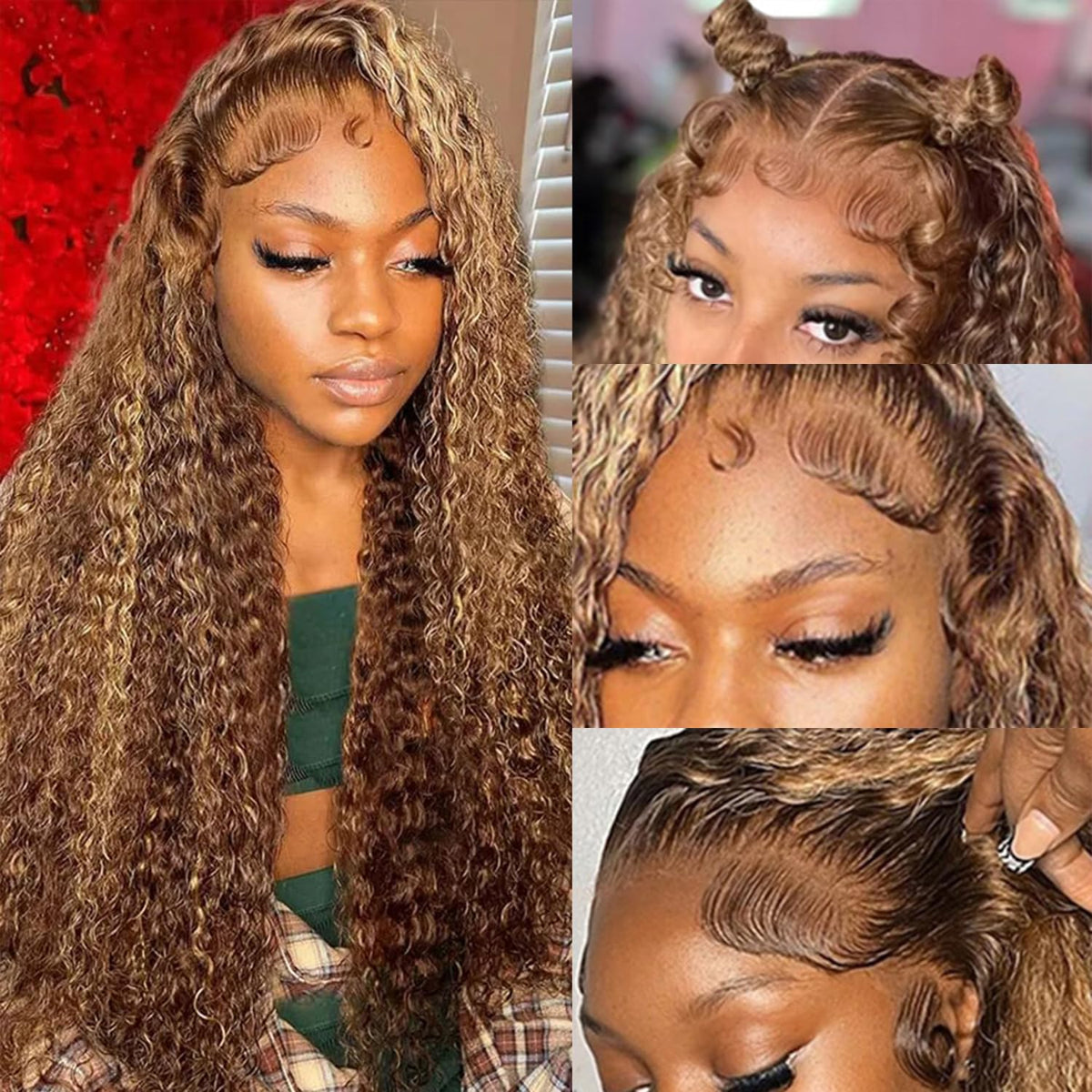 ZZMDS honey blonde ombre color on 13x6 lace front for vibrant style