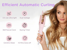 Easy 10-second curl with one-touch operation for quick salon-like results.